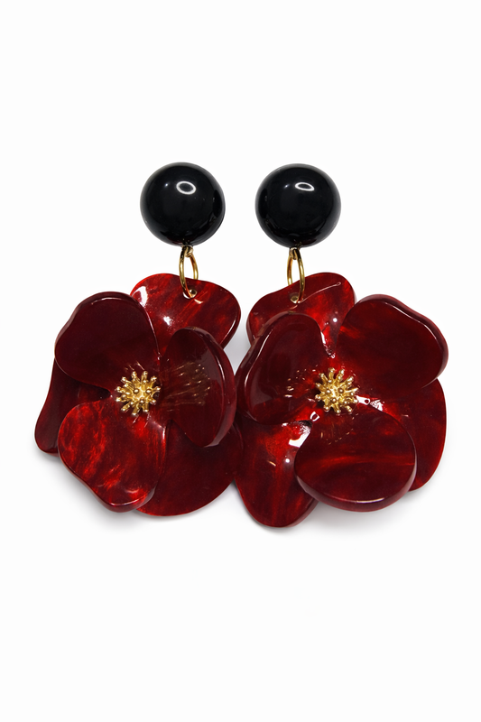 Boucles d’oreilles - modèle unique - En rouge et noir